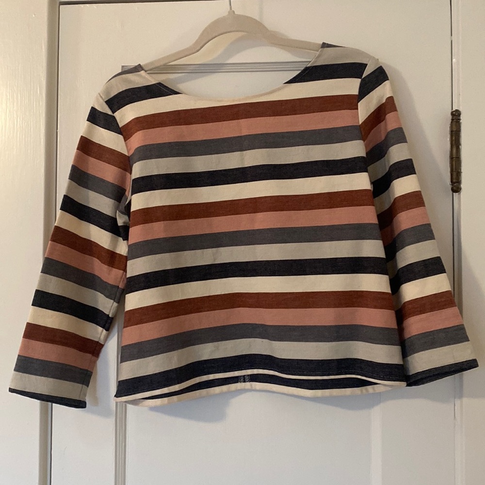 Tribe Alive striped boatneck long sleeve small
